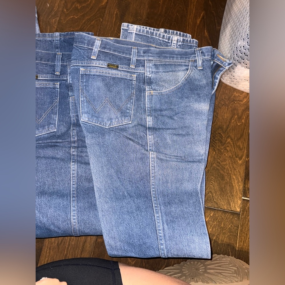 4 wranglers Blue Denim Jeans 34x33